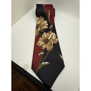 Vintage Picasso Hand Made Floral Silk Tie Wide 90s Power Necktie
